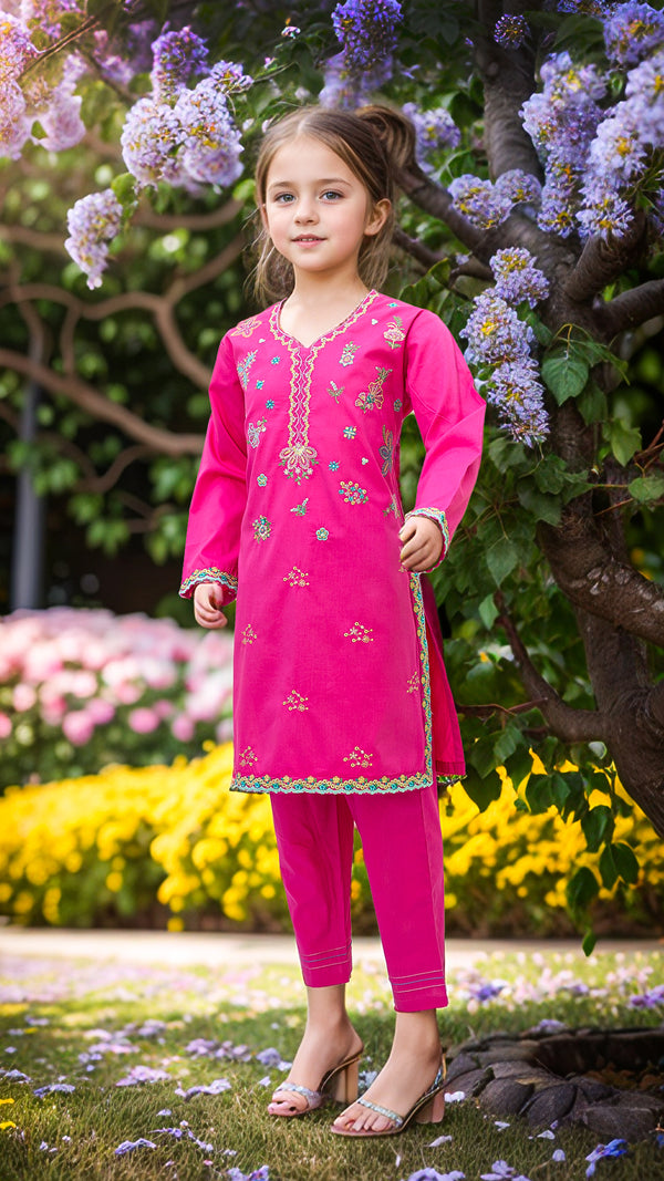 Girl's Embroidered 2pc Suit 4652