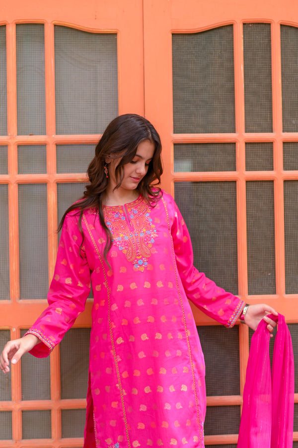 Jacquard Embroidered 2pc Suit 4631