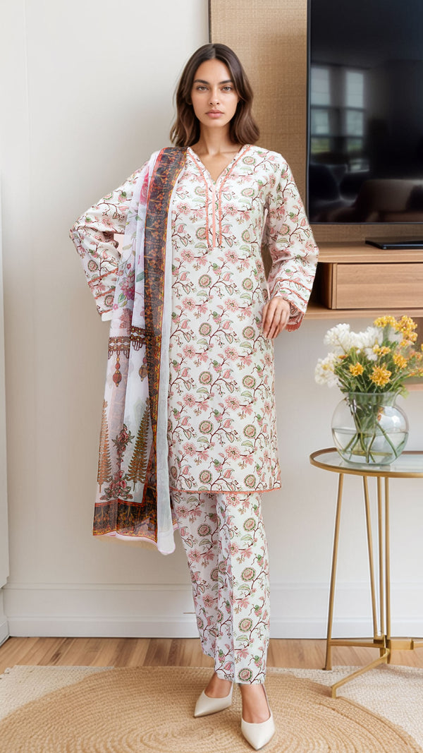 Women 3 PC Suit -Light Peach
